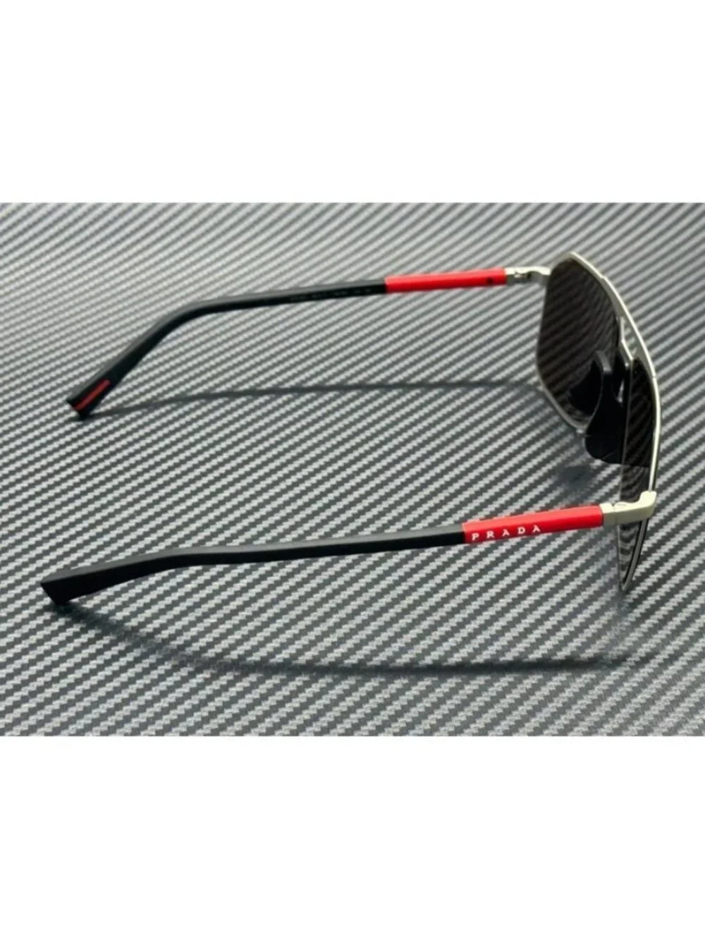 New PRADA LINEA ROSSA Men Matte Silver Sunglasses 56-17-145